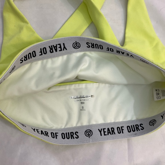 UO Year Of Ours Cross-Back Sports Bra Lime - Picture 6 of 7
